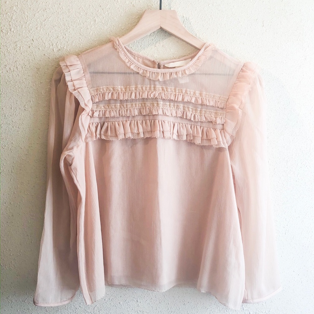 H&M sheer blush top